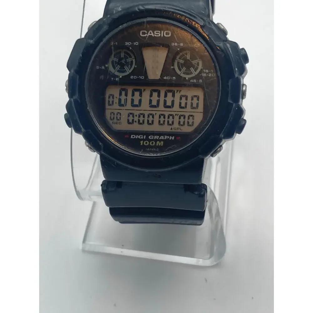 VTG Rare Casio Digi Graph Display DGW-30 Digital Men's Sport Watch WR Chrono